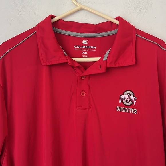 Colosseum Men's Ohio State Buckeyes Scarlet Polo Size XXL New with Tags + - Picture 2 of 5